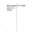 UNKNOWN GT17600 Owners Manual